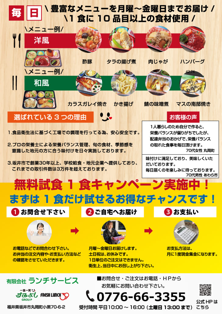 ウィークリー弁当内容の裏1